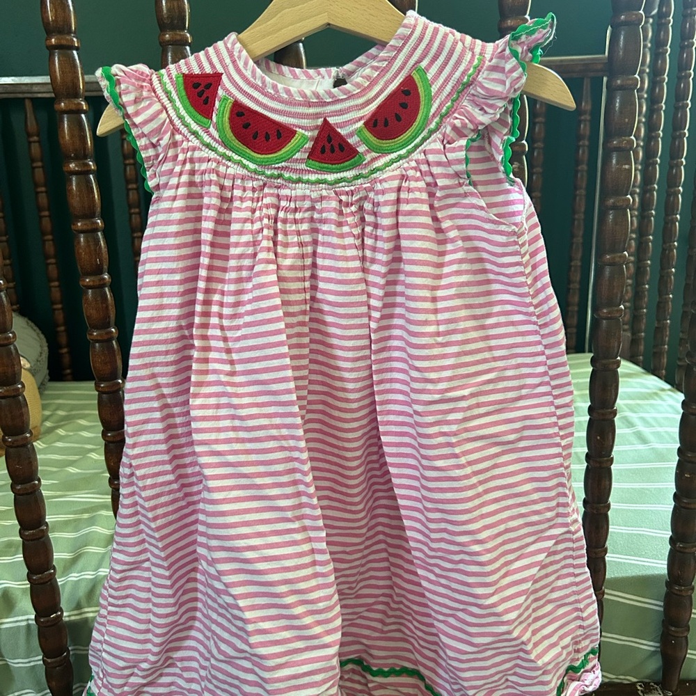 Watermelon Casual Pink and Green Dress